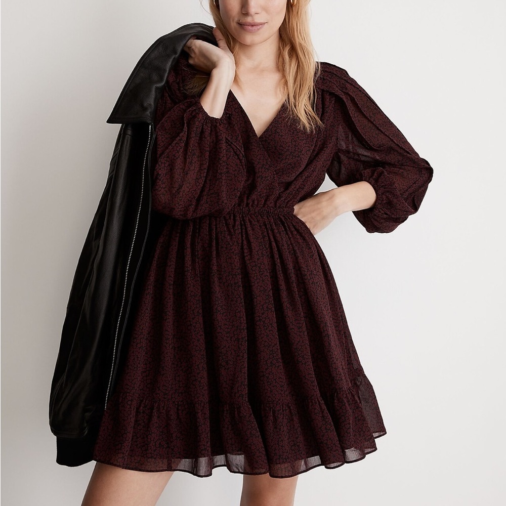 NWT Madewell Georgette Faux Wrap Floral Dress